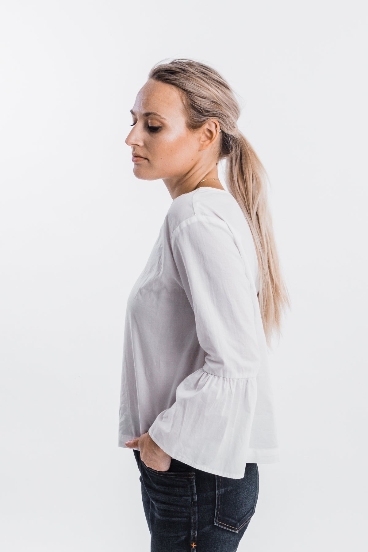 It Is Well L.A. - Bell Sleeve Blouse - White | Joon + Co. Women&#39;s Tops