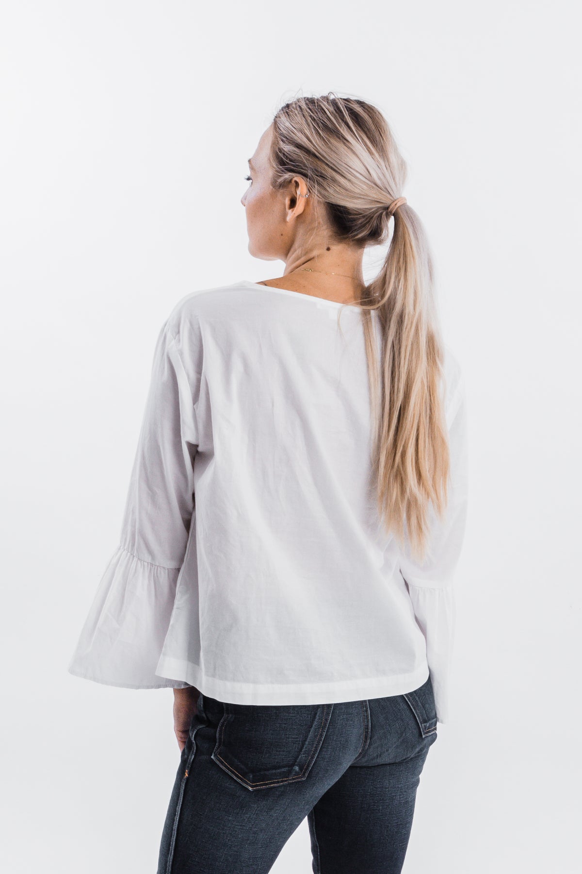 It Is Well L.A. - Bell Sleeve Blouse - White | Joon + Co. Women&#39;s Tops