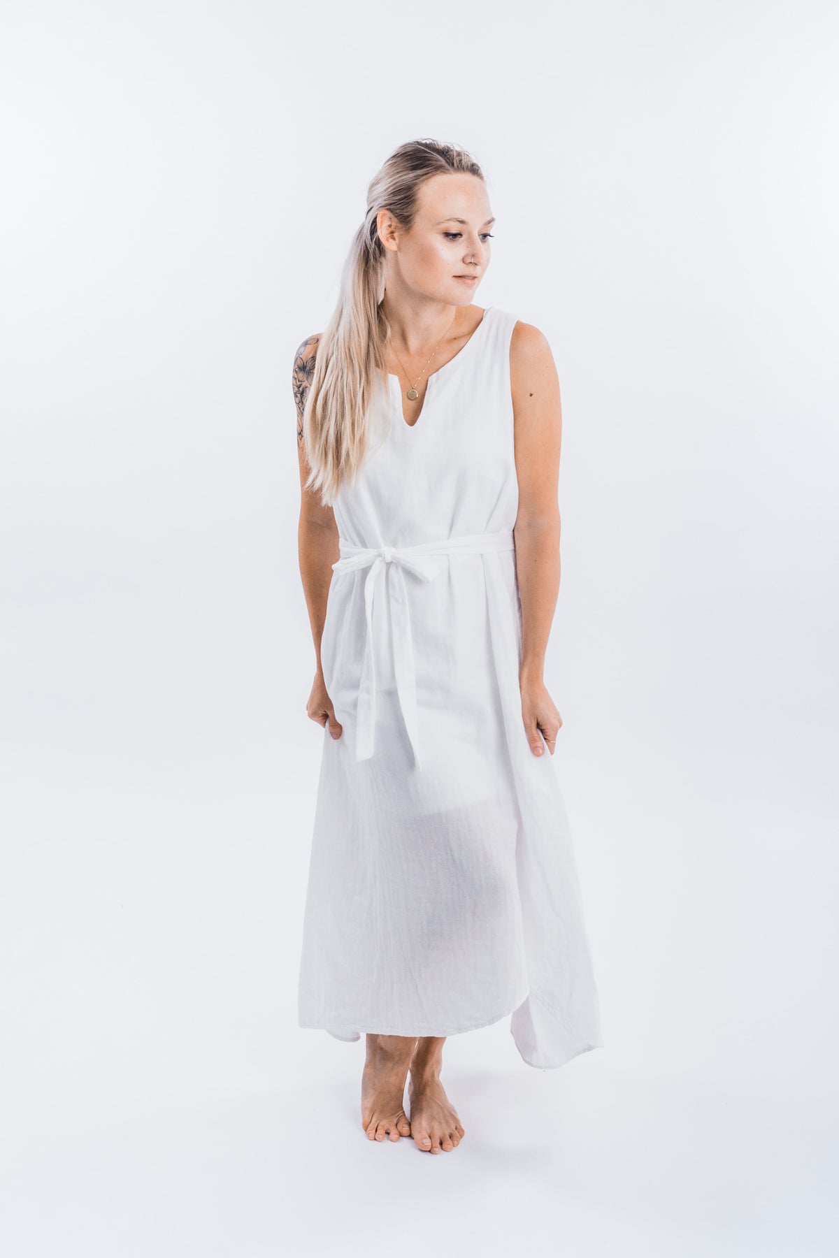 4-Way Gauze Dress w/Belt